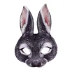 Costume de Cosplay d'halloween 3D lapin Mardi Gras, demi-visage EVA, masques d'animaux pour enfants et adultes, accessoires de fête de carnaval