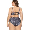 Kvinnors badkläder XL-4XL Bikini Print Push Up Swimsuit Kvinnor Stora storlekar Simdräkt för plus-storlek Bikinis Kvinna Baddräkter 2021