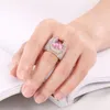 Nieuwe Europa Mode Crystal Diamond Zirkoon Grote Mannen Ring Mix Kleur Maat 8 tot 12