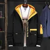 Vår Höst Patchwork Streetwear Jackor Män Stor Storlek 3xl Hooded Casual Loose Print Windbreaker Jacka Man Hip Hop Coat Homme 211217