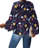 Blouses Femmes Chemises Grande Taille Blouse Femmes Motif De Fruits Drôle 2022 Casual Lâche Chemise À Manches Longues Hauts Col En V Femme Vêtements Chemise