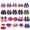 Moda Dzień Niepodległości Flag Amerykański Leaf Leather Kolczyki Dla Kobiet Dziewczyny 2021 Biżuteria Prezenty Lekki Ręcznie robione Drop Earrin X0709 X0710