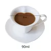 Becher Europäischer Stil Keramik Fancy Heartshaped Coffee Tasse und Untertassen Set Pure White Comma Tea Creative Utensils8128780