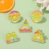 Cartoon Animal Frog Circle Letters Model Brosches Unisex Colorful Alloy Emalj Kläder Badge Accessories Children Hat Knapsack SWE3043159