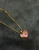 2022 Ny rosa diamant kärlek zircon halsband kvinnors enkla mode design trend temperament smycken clavicle chain