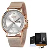 2022 LIGE Luxe Dames Montre Femmes Étanche Or Rose Bracelet En Acier Montre-Bracelet Top Marque Bracelet Horloges Relogio Feminino 220224