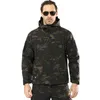 Мужская армия камуфляж тактическая куртка и пальто военная зимняя водонепроницаемая мягкая оболочка ветровка охота одежда 3XL 210811