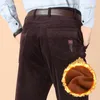 calças de cintura alta marrom