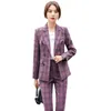 Spodnie damskie garnitur wysokiej jakości jesień i zima szczupła panie biuro krańcowe kurtka dorywczo eleganckie spodnie Dwuczęście 210527