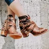 Buty kobiety kostki botki botki buty wysokie obcasy pompę chaussure vintage pu skórzana gladiator kobieta zapatos mejr sapato