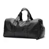 PU material Sports Gym Bag, Waterproof Travel Duffel bag with Wet Pocket & Shoes Compartment for men women