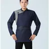 Traditional ethnic Clothing blue Mongolian man adult living top stand collar tang suit style male Asian costume