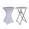 Alongamento rodada mesa de toalha de mesa spandex de pano de pano el casamento capa branca 60/70 / 80cm diâmetro multi-cor 210626