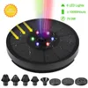 7V/3W Solar Fountain IP68 Waterproof Pools Fountains Colorful 6 Lights Swimming Pump Panel Powered Garden Decor 210713