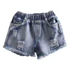 Summer Fashion 3 4 6 8 10 12 Years Toddler Children Clothes Pocket Edges Kids Baby Denim Hole Shorts For Girls 210529