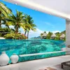 Personalizado 3D Foto Wallpaper HD Maldivas praia Mar Natural paisagem sala de estar TV fundo mural