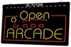 TC1255 Open Arcade Game Room Light Sign Dual Color 3D Gravure
