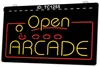 TC1255 Offenes Arcade-Spielzimmer-Lichtschild, zweifarbige 3D-Gravur