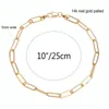 Anklets Gold Color Paperclip Oval Link Chain Flat Anklet 9 10 11 Inches Ankle Bracelet For Women Men Waterproof Marc22