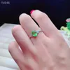 Cluster Rings Gift Real Natural Peridot Ring 925 Sterling Silver Fine Jewelry And Perido Fashion Woman