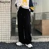 Neploe décontracté pantalon large Streetwear Harajuku BF droit ample mignon pantalon taille haute coréen surdimensionné pantalon de survêtement Femme 210422