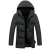 Solide Hiver Parka Hommes Plus Velours Chapeau Détachable Coupe-Vent Imperméable Veste Hommes À Capuche Casual Épais Chaud Hoodies Homme Parkas 210524