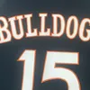 스티치 NCAA 농구 유니폼 대학 #15 Jermaine Cole Bulldogs High School Navy Blue Jersey J.Cole Shirts S-XXL