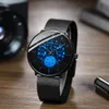 Männer Uhr Mode CRRJU männer Blau Ultra-dünne Mesh-Armband Armbanduhr Retro Hohle Blume Cool Casual Wasserdichte Männer uhr 210517