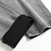 남자 청바지 2021 대외 무역 크로스 테두리 구멍 코팅 화이트 스트레치 블랙 슬림 캐주얼 바지 패션