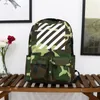 Backpack Off Strip White Backpacks Hip Hop Fashion Street Style Bags Basketball Skate Football Running Cycling Sports203i