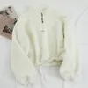 Dames Hoodies Sweatshirts Herfst Winter Warm Fleece Dames Lange Mouw Casual Sport Sweatshirt Croptop Koreaanse Stijl Harajuku Pullover Str