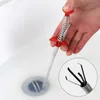 60cm Flexible Sink Claw Pick Up Toilets Seat Covers Kitchen Cleaning Tools Pipeline Dredge Sinks Hair Brush Cleaner Bend Tool With Spring Grip HH21-351