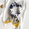 Scarves 2021 Summer Silk Square Scarf Female Leopard Foulard Neck Hairband Shawl Wrap Small Pashmina Bandana Kerchief