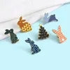 Rabbit Tree Vintage Enamel Brooches Pin for Women Fashion Dress Coat Shirt Demin Metal Funny Brooch Pins Badges Promotion Gift