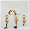 Torneiras de pia do banheiro Torneiras, chuveiros como jardim de casas de ouro escovadas de estilo retro curto e bacia fria faucet1 entrega 2021 rl9ol