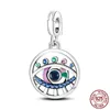 ME-serie The Eye Medallion hanger Charms 925 Silver Fit armband ketting Diy Link Earring Styling Twe-ring connector7487962