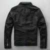 Men's Leather & Faux Jacket Men Korean Vintage Genuine Coat Real Cow Jackets Streetwear Motorcycle Black YY483