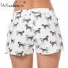 Husky Print Summer Pajama Shorts Sleep Bottoms Lindo Algodón Elástico Cintura Elástica Suelta Ropa de Dormir Pijama Mujer S-XXL B73101 210421