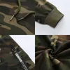 2 pièces Survêtement Hommes Militaire Sweat À Capuche Ensembles Camouflage Muscle Homme Automne Hiver Tactique Sweat Top et Veste Pantalon Y0831