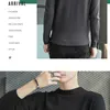 Personalized men sweater regular long sleeve round neck customize advertising A518 deep green grey red 211018