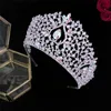 Haarclips Barrettes Barokke luxe AB Kleur Kristallen Hart Bruidaal Tiaras Big Crown Rhinestone Pageant Diadeem Bruid Hoofdband Wedding Toegang