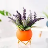 Planters & Pots Small Ceramic Flower And With Gold Metal Stand 4 Inch Coloful Cactus Succulents Potted Indoor Planter Pot Gift