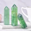 Oggetti decorativi Figurine 1pc Punto di cristallo naturale Pietra di fluorite verde curativa Prismi esagonali Reiki Obelisco Bacchetta di quarzo Torre per H