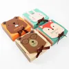 10 PCS / 세트 만화 동물 종이 상자 큐브 키즈 생일 파티 선물 포장 상자 게스트 토끼 캔디 상자 210724