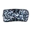 Maquillaje aro leopardo corbata cruzada diadema deportivo yoga estiramiento envolvente de la banda para la banda para la banda para mujeres y arenoso