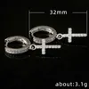 Dangle Chandelier Drop Cross Boucles d'oreilles pour hommes Tiny Hoop Iced Out Zircon Hip Hop Punk Boucles d'oreilles Croix Bijoux pour femmes en gros KAE166