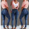 High Waist Jeans For Women Slim Stretch Denim Jean Bodycon Tassel Belt Bandage Skinny Push Up Woman 211129