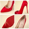 2022 New Design Plus Size Sexy Steel Toe Hot Pink Thin High Heel Shoes Bridal Club Pumps Stiletto for Women