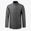 Nouveau mâle coton chemise traditionnelle chinoise hommes manteau vêtements Kung Fu Tai Chi uniforme automne printemps à manches longues veste pour homme X0710