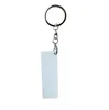 50Pcs Pendants Sublimation Aluminium Alloy keychains transfer printing blank diy custom consumables keyring two sides printed